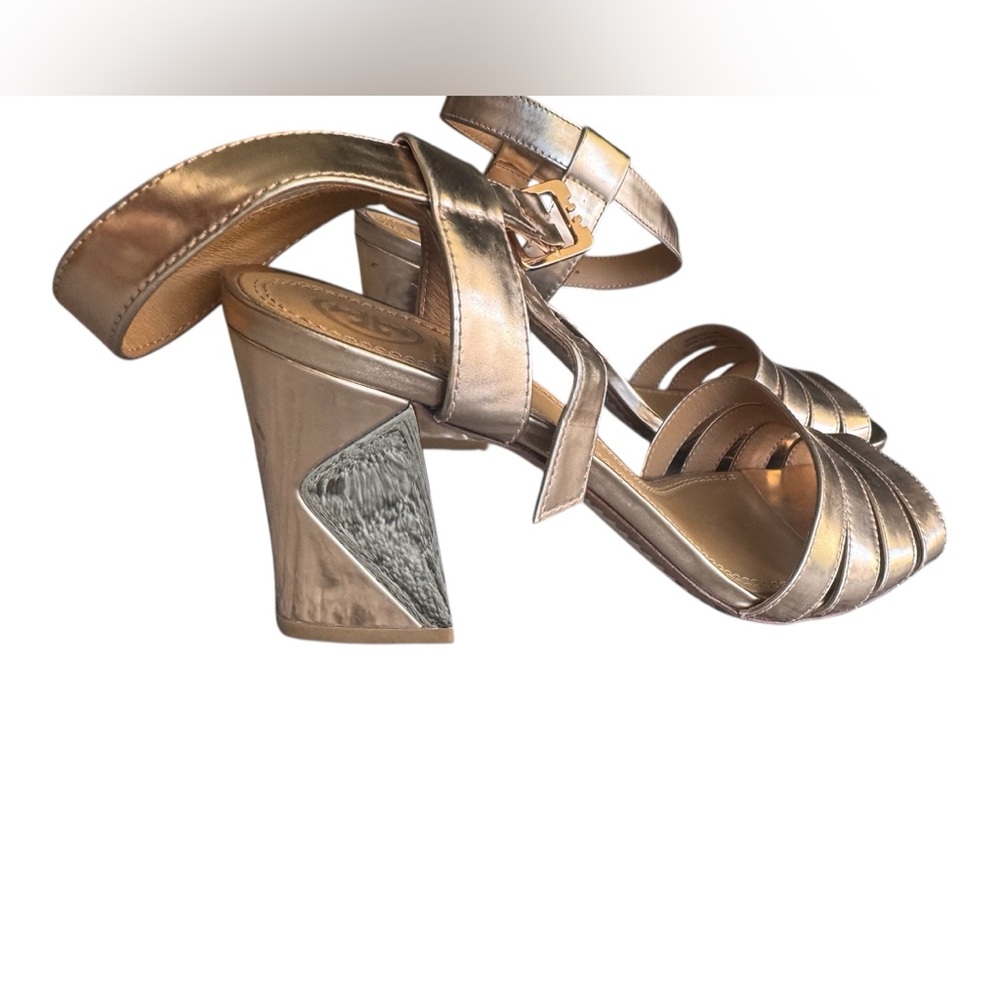 Tory Burch Metallic Strappy Heels Size 8.5 - Picture 9 of 16